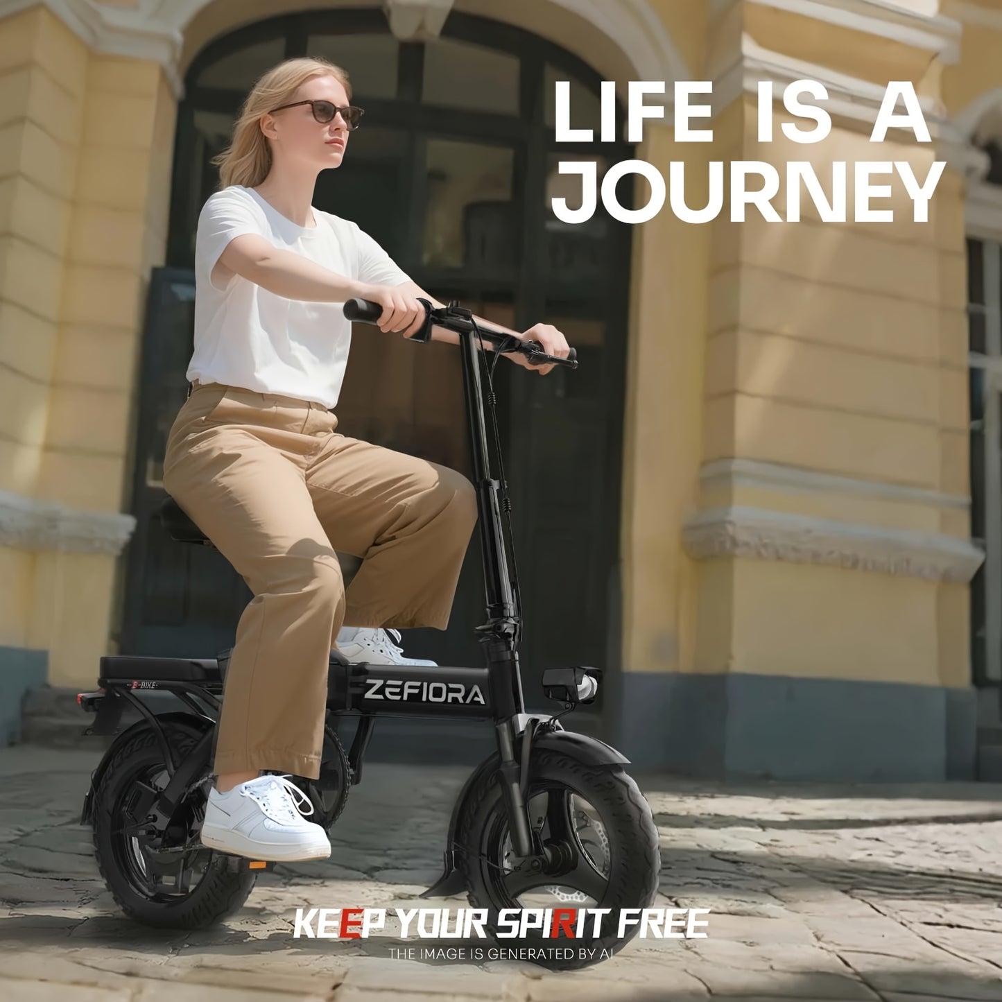 Adult Electric Bicycle, Compact Ebike Featuring a 740W Peak Motor, 48V Detachable Battery, Speeds Up to 25MPH & Ranges Between 10-45 Miles (Pedal Assist Level 1), Front Suspension, Flat-Resistant Tires, Ideal for Both Off-Roa