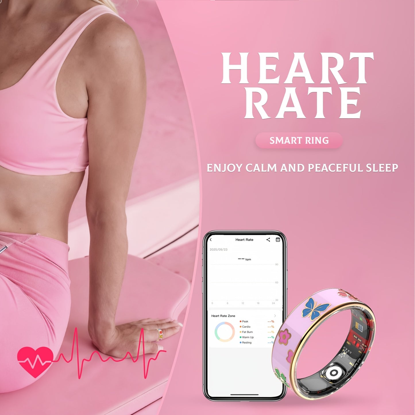 Smart Ring Compatible for Men & Women with Charging Case - Fitness Tracker, Sleep Monitor, Step/Distance/Calorie Counter, Multi-Sport Modes, Magnetic Sync, IP68 Waterproof, Smart, Stylish Ring for Gym & Holiday Gifts