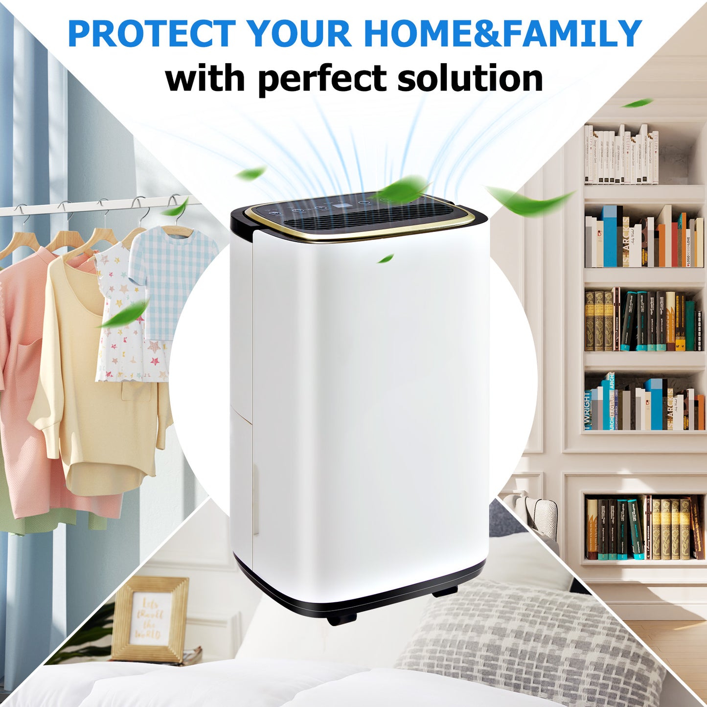 5500 Sq.Ft Energy Star Dehumidifier for Basement with Drain Hose, 50 Pint Portable Dehumidifiers for Home Bedroom Bathroom Large Room, Powerful Moisture Removal and Humidity Control