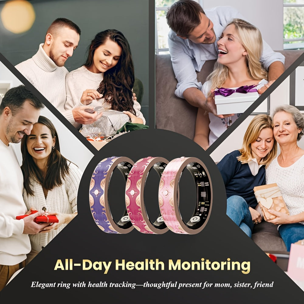 Smart Ring for Women - Activity Ring and Fitness Tracker with Step, Distance, Calorie, Menstrual Cycle Tracker, Health Rings for iPhone Android, No Subscription Fee, IP68 Waterproofing Intelligent Ring - Ideal Gift for Mom/Gi