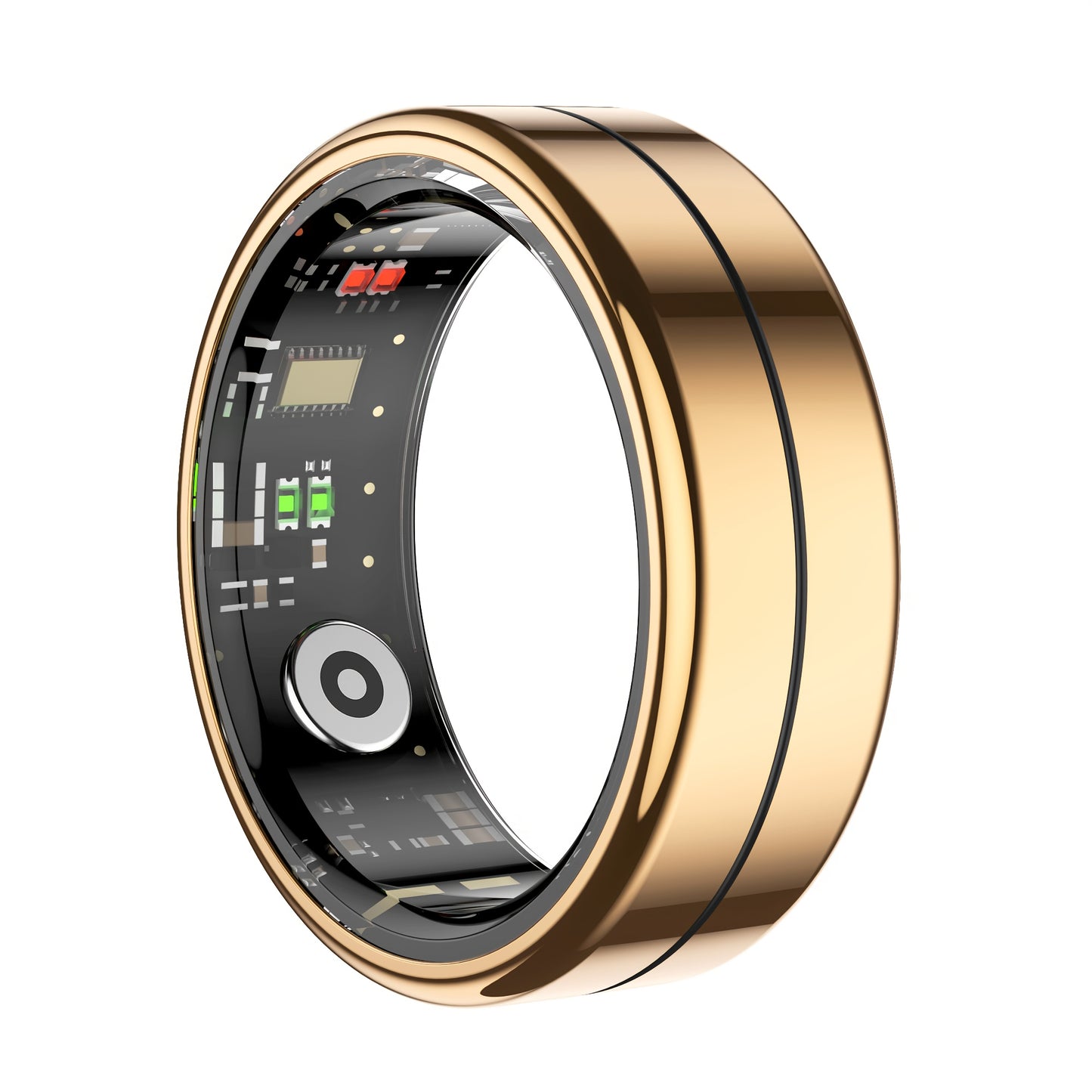 Smart Ring With Long Battery Life And Magnetic Charging - Stylish Stainless Steel Design With Built-in Wireless Sensor For Step Counting, Activity Tracking, Calorie Consumption, Sleep Monitoring, And Fitness Tracker (Golden,