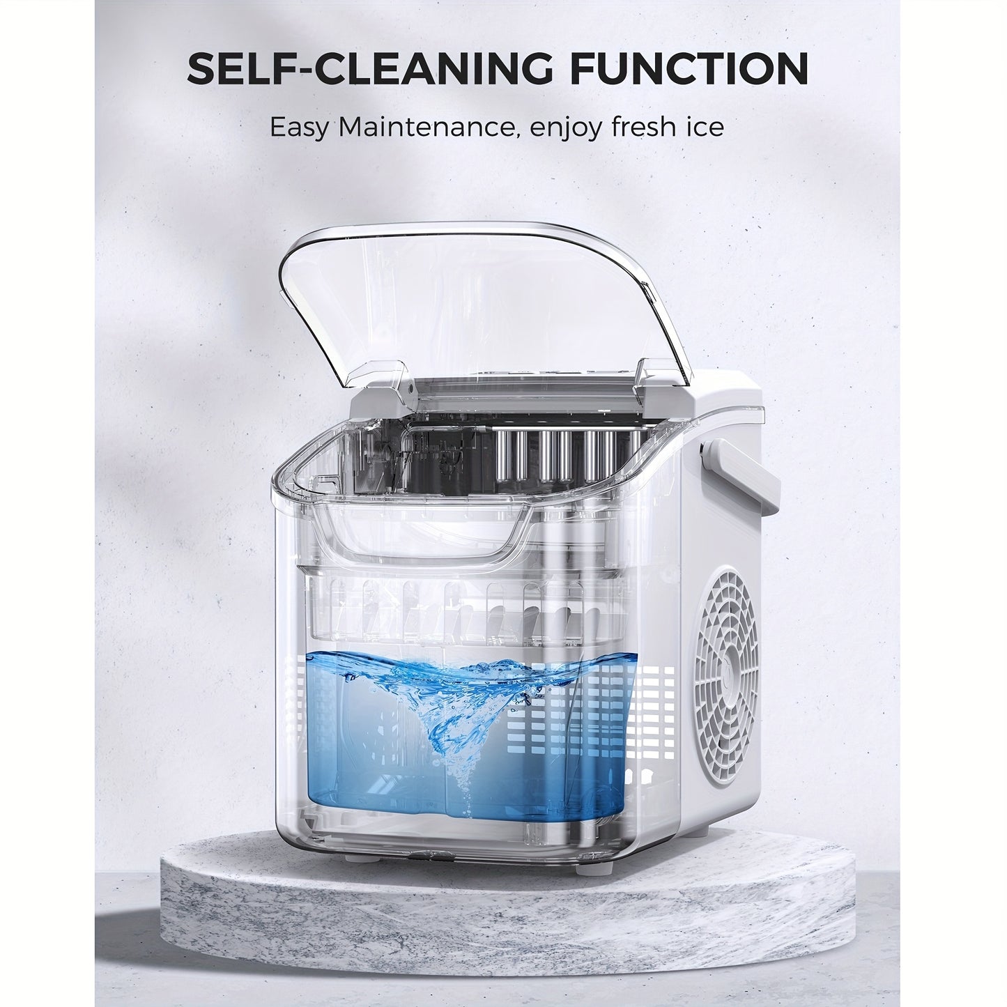 Countertop Ice Maker, Portable Ice Maker, Self-Cleaning Ice Maker, 26.5 Lbs/24 Hours, 9 Ice Cubes Ready in 8 Minutes, for Home/Office/Kitchen