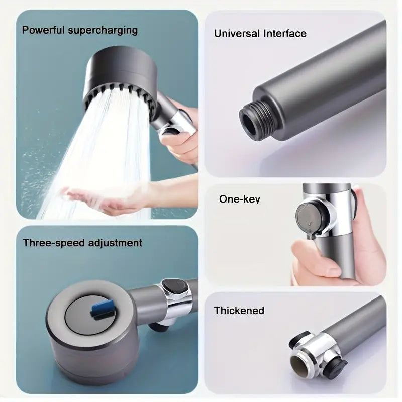 NUAN Shower Head Set With Five Filters Vortex Enhanced Flow