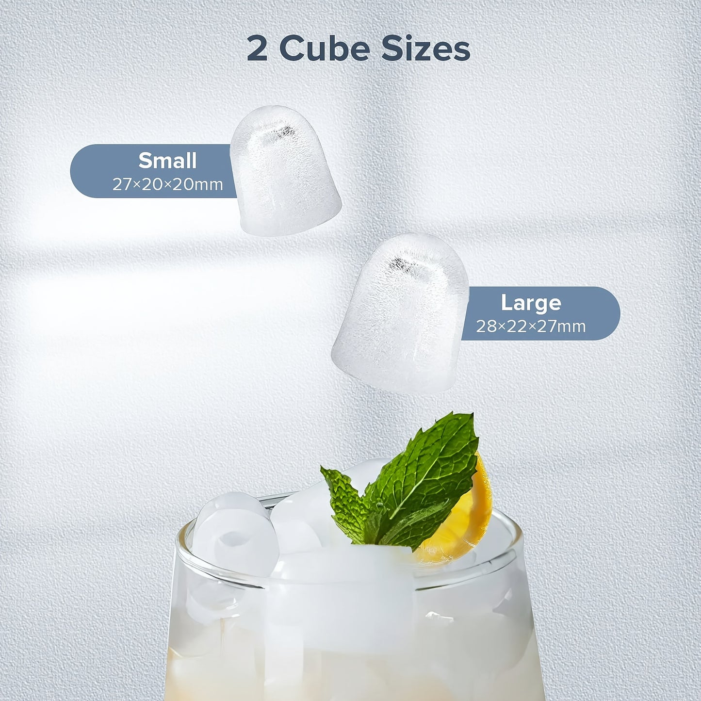 KNDKO Ice Maker, Making Ice In 8mins- Portable with Detachable Water Tank, Produces 26Lbs Ice/ Day, Self-Cleaning Function, Perfect for Home, Office, Parties.