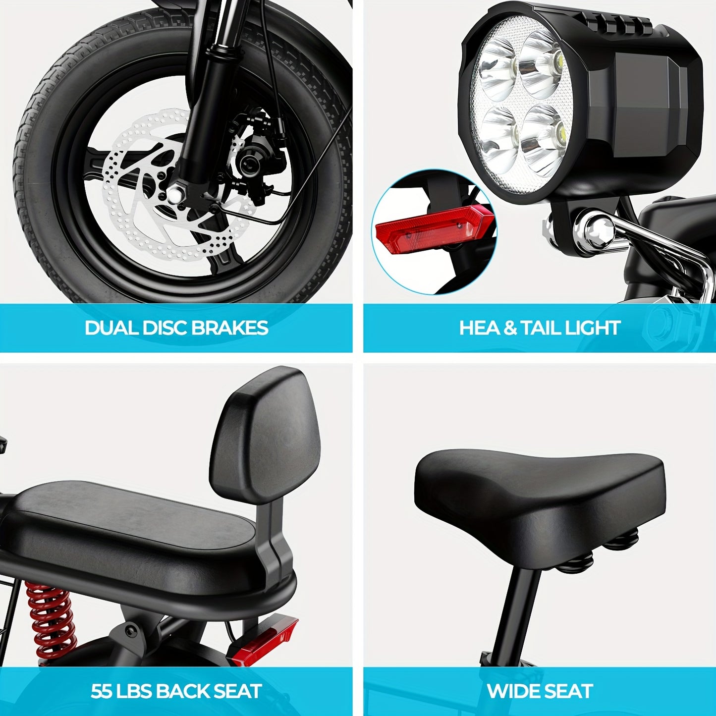 WINDHORSE Electric Scooter With Seat And Basket Dual Suspension