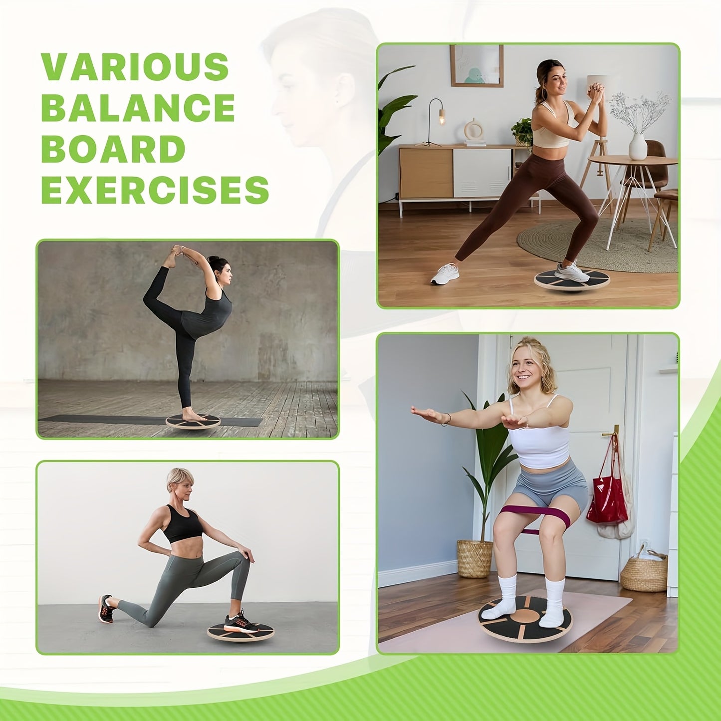 15.6'' Multifunctional Wooden Wobble Balance Board - 360° Rotating Stability Trainer with Non-Slip Surface | Full-Body Core Workout & Physical Relax | Home Gym & Rehabilitation Essential