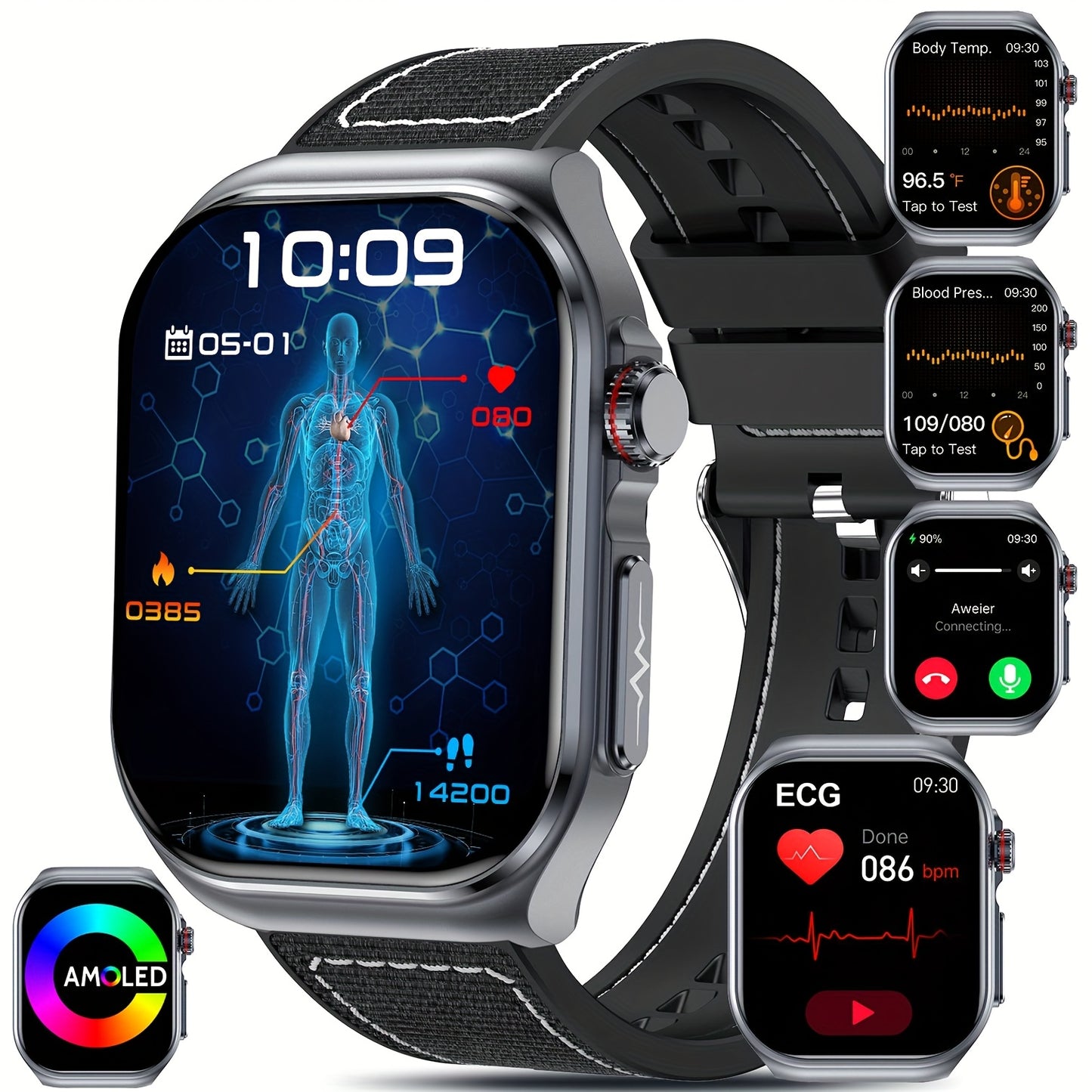 Marsyu Smartwatch AMOLED Display With NFC And 530mAh Battery