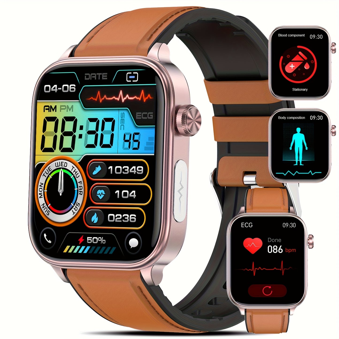YYKY Smart Watch Stainless Steel, 530mAh Battery, Multi-Sport Modes
