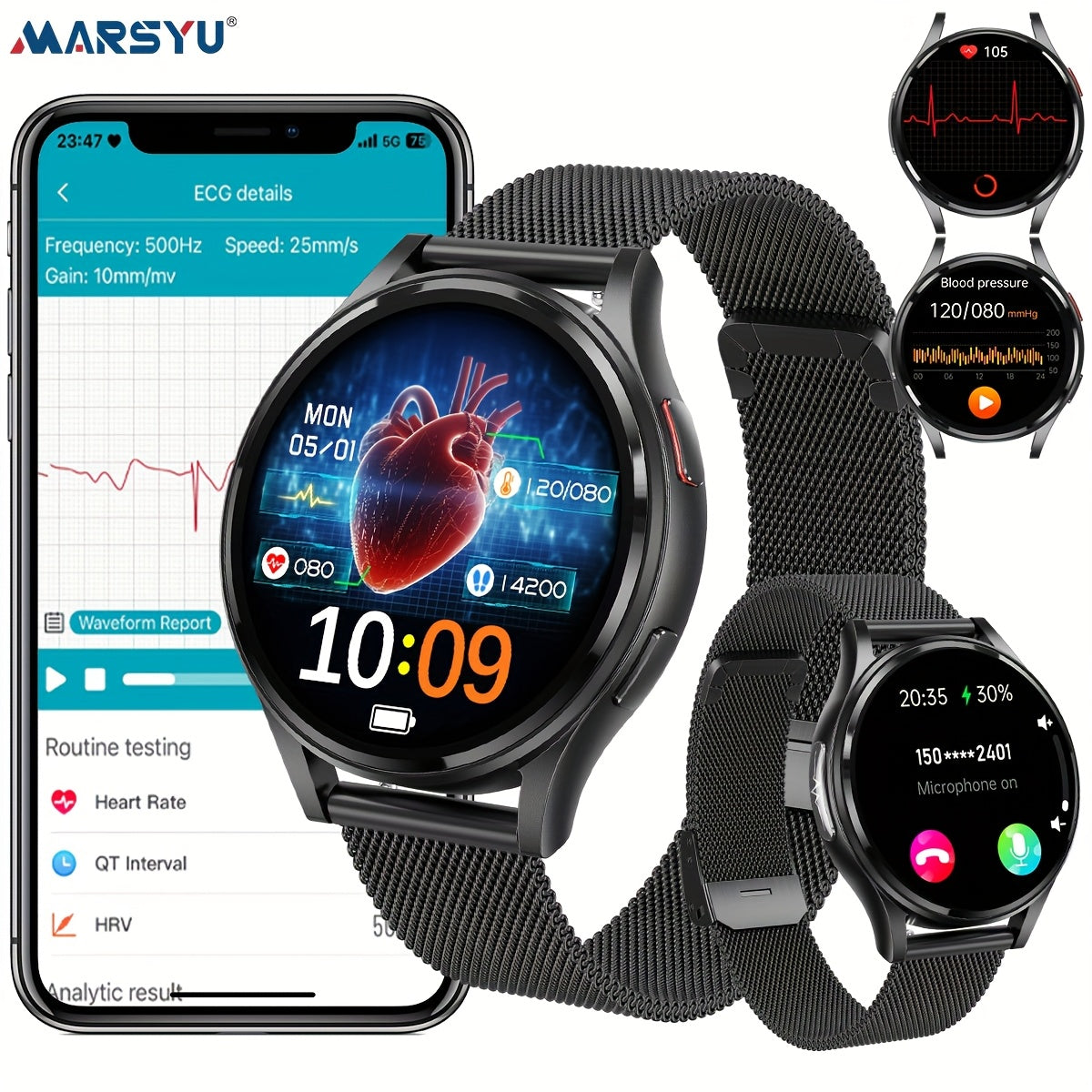 New Smart Watch for Women Men, 1.43'' AMOLED Screen, BT5.3 Call, 260mAh Battery, 130+ Sport Modes, Motion Tracking, SOS Emergency Call, AI Intelligent Voice, Message Reminder, Weather Forecast, Fitness Tracker for IOS & Andro