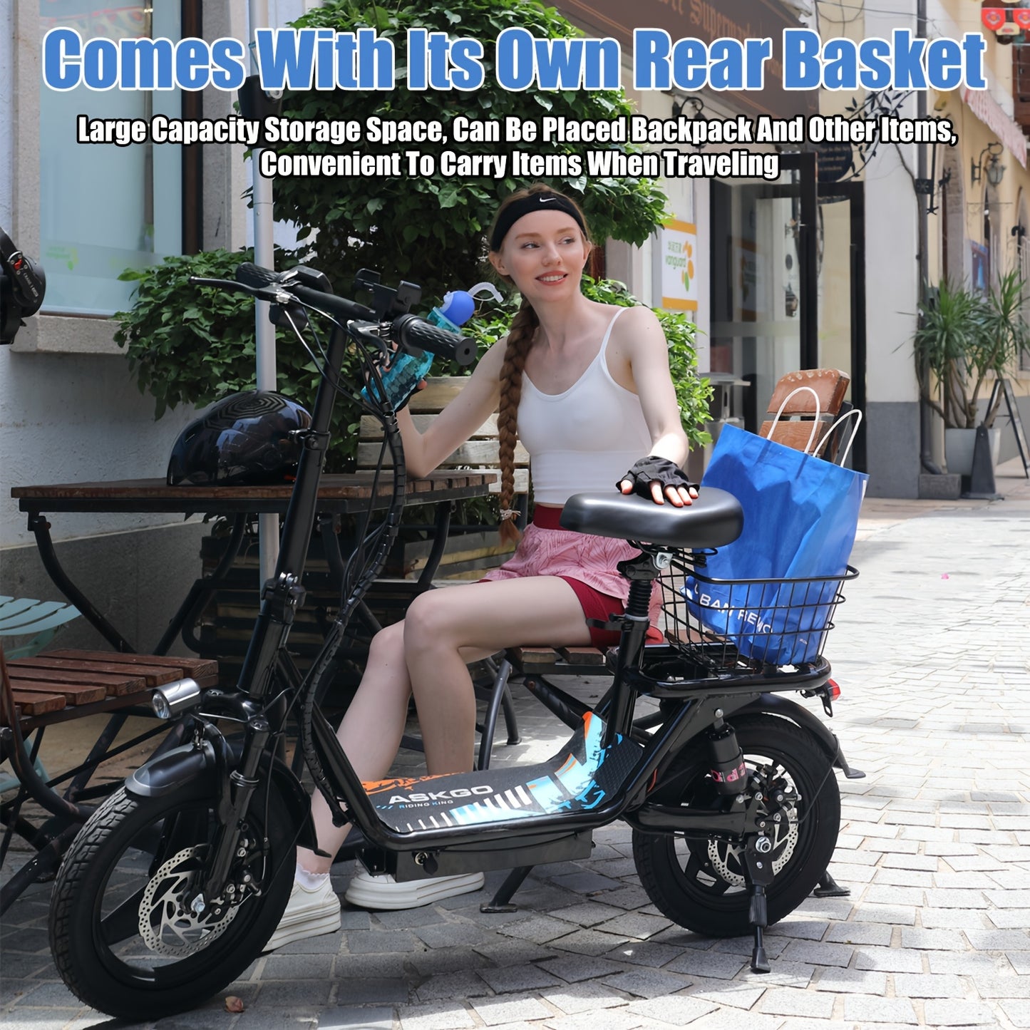650W High-Power Electric Scooter with Front Basket & Anti-Slip Floor Mats - 48V 13A Motor, 25-Mile Range, 3-Speed Modes, Dual Disc Brakes & Full Suspension - Heavy-Duty Adult E-Scooter Suitable for Commuting, Riding on Any Te