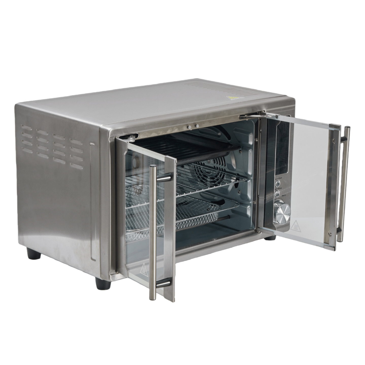 Air Fryer Toaster Oven Combo, Large/ Extra Large Countertop Convection Oven, 450°F, Stainless Steel, Includes 4/7 Accessories (Rotisserie, Tray, Rack, Pan)