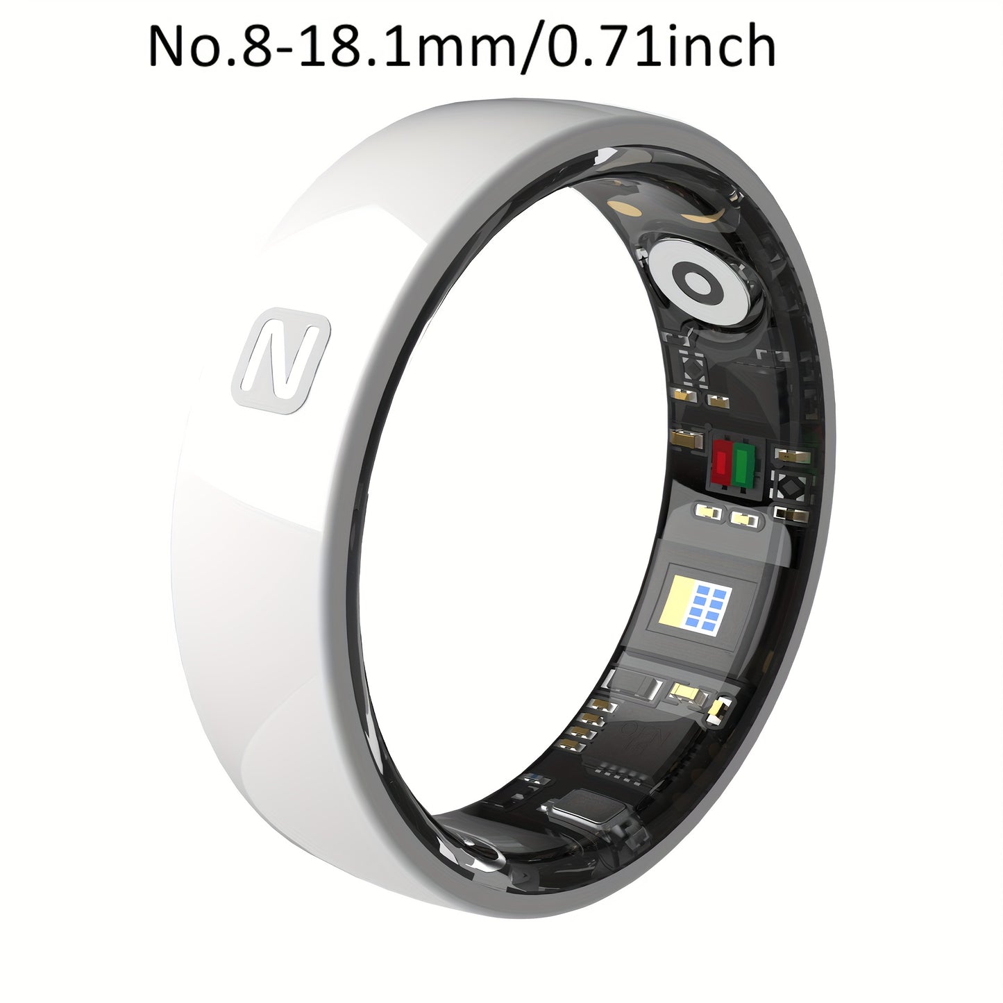 Smart Ring Stainless Steel Fitness Tracker With Crystal Case