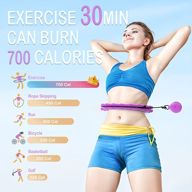 2-in-1 Smart Fitness Ring for Weight Loss, 24 Detachable Segments, Portable Resistance Trainer for Women Beginners