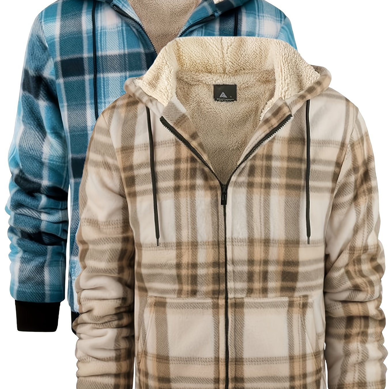 Men's Hooded Jacket Flannel-Lined Winter Outerwear Casual