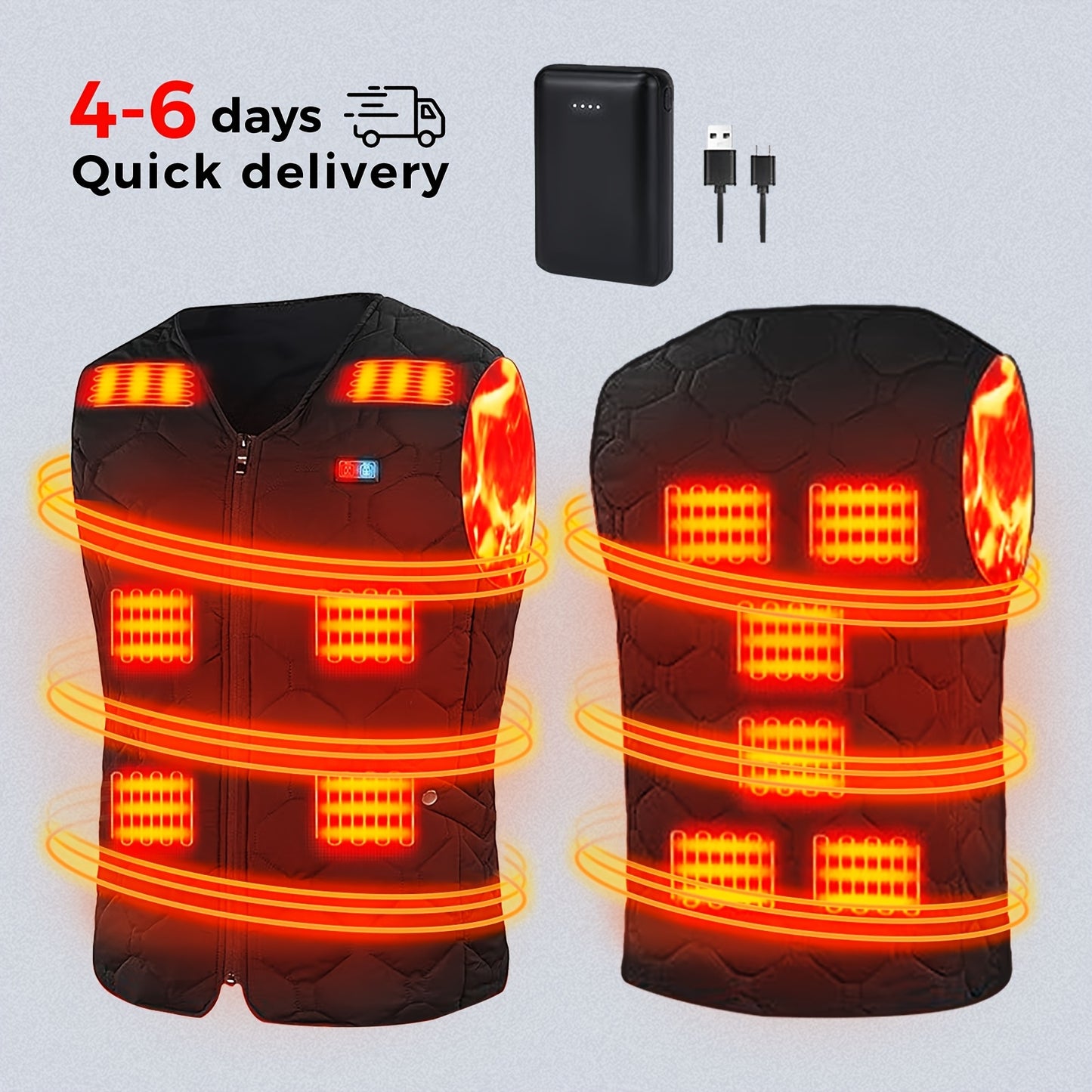 Ortizan Heated Vest With Battery Pack Lightweight Nylon
