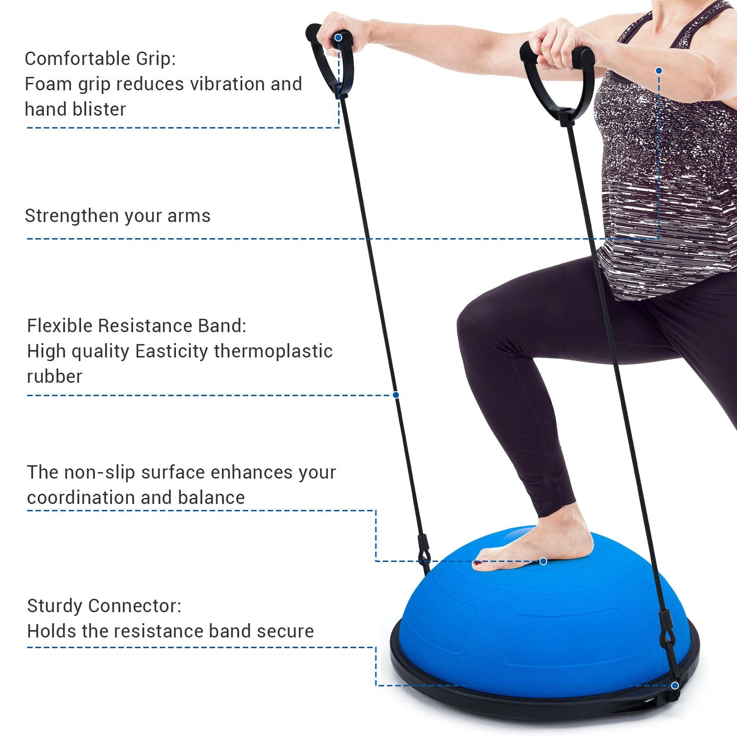 EUKER Inflatable Half Balance Ball With Nonslip Base