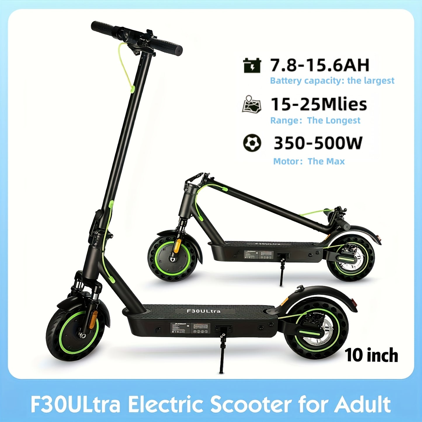 Lightweight Foldable Electric Scooter ,8.5" -10" Solid tires 7.8AH-15.6AH Battery, 19MPH  Speed, 350W-500W motor, 15-25 Miles Range ,Urban Commuting, Portable Mobility, Christmas present, Modern,City Travelers, Adult，tuya a