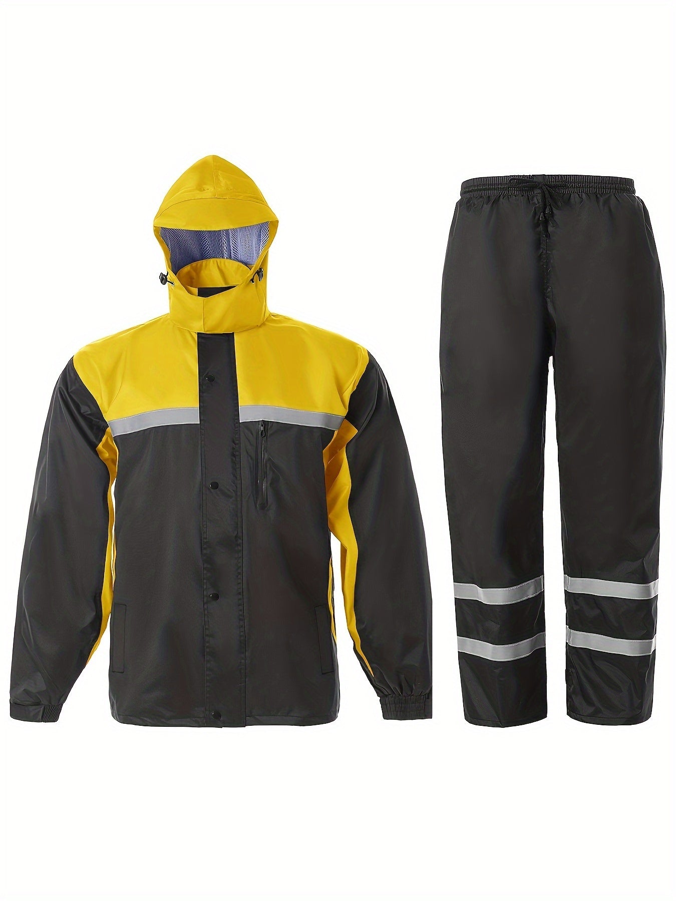 Men's Rain Suit High Visibility Reflective Jacket Pants