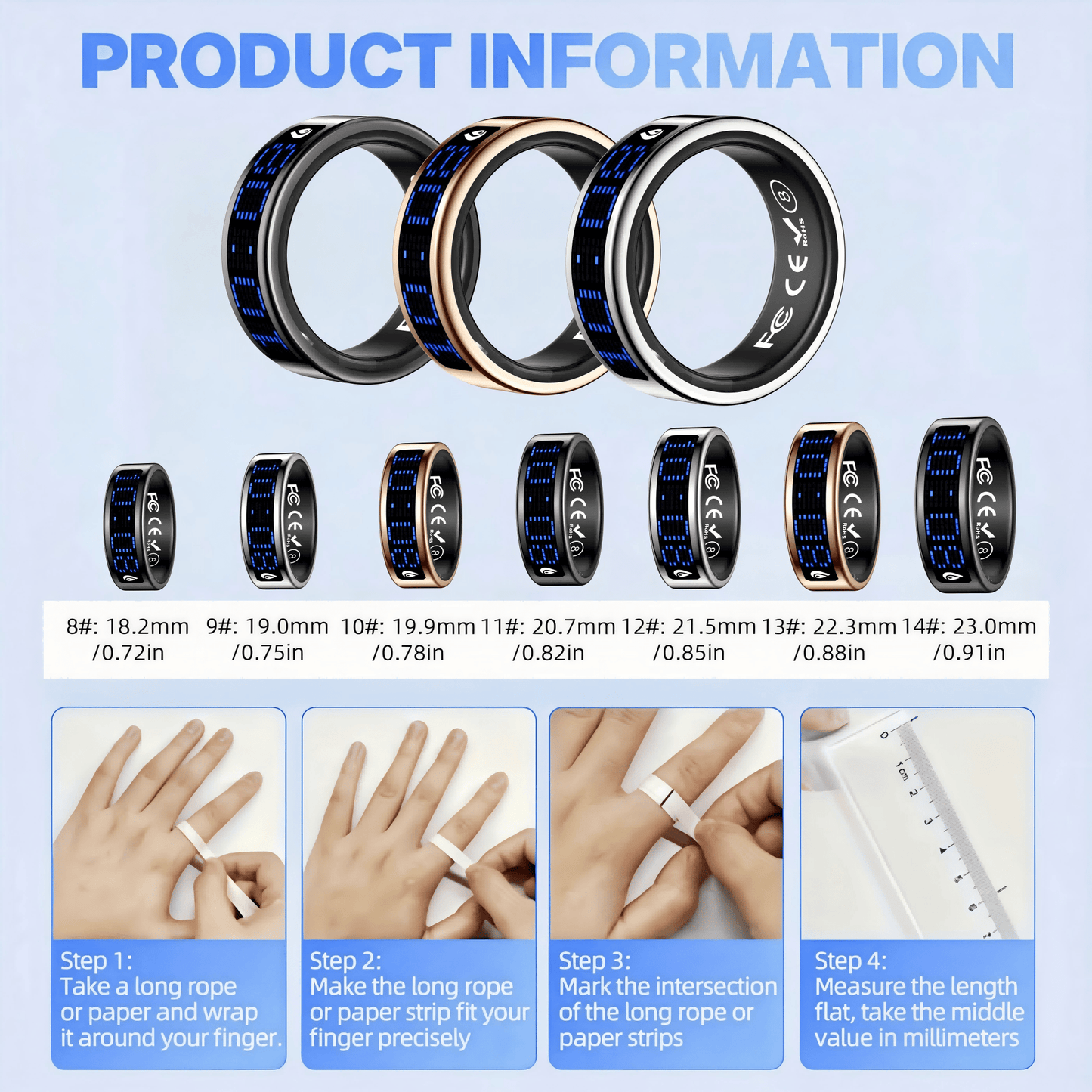 New Style Unisex Smart Ring With Display Screen And Charging Dock. It'S An IP68 Waterproof Fitness Ring And Fitness Tracker. It Can Track Sports, Sleep, Health, And Female Menstrual Cycles. It Supports Incoming Call Alerts, R
