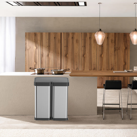 TACKVIEW Automatic Motion Sensor Trash Can Soft-Close Lid