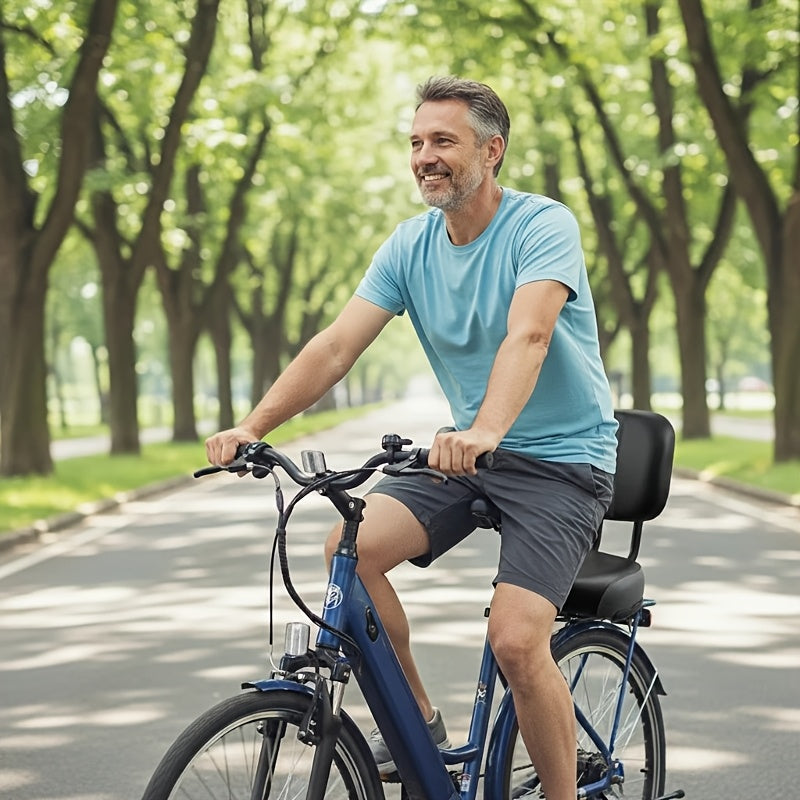Bike Seat With Backrest PU Memory Foam Cushion Universal