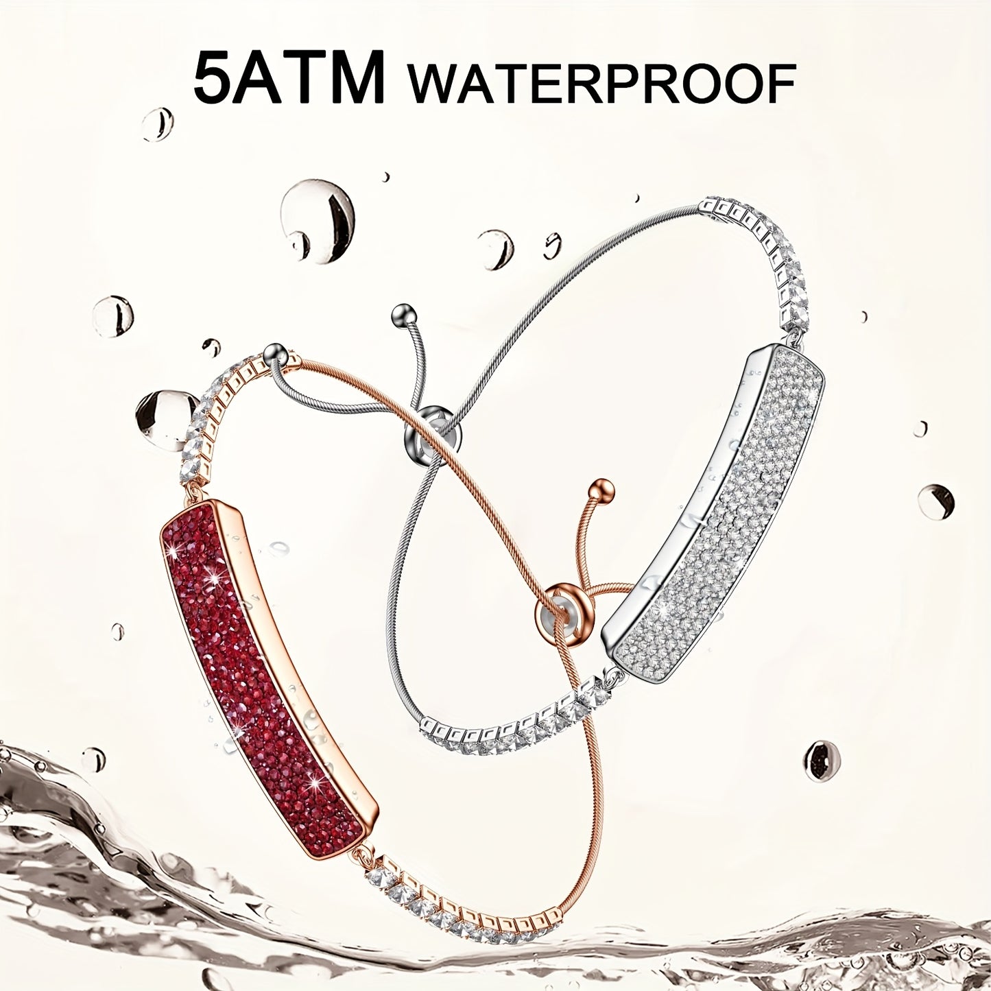 Smart Band With Luxury Diamond Bracelet Fitness Tracker For Women