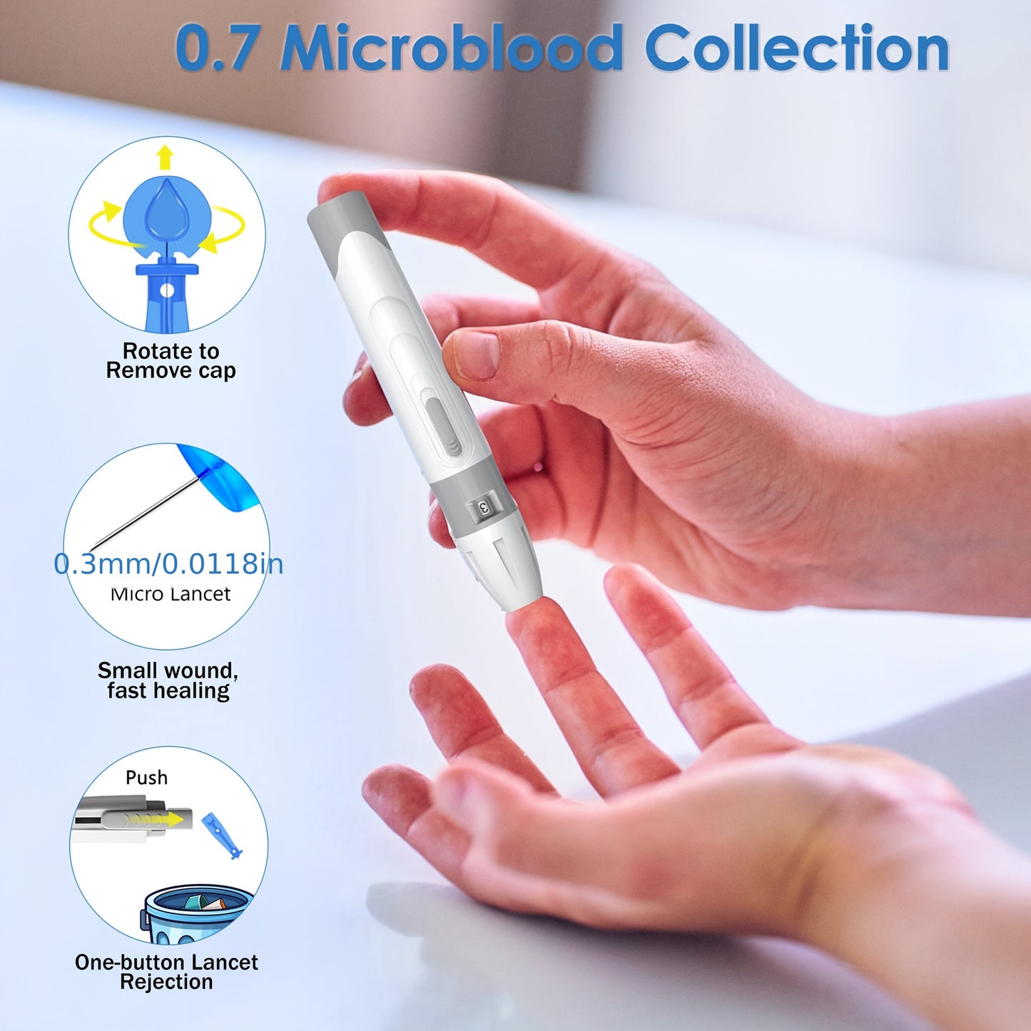 LINKSUN Blood Glucose Monitor Kit With 100 Strips And Lancets