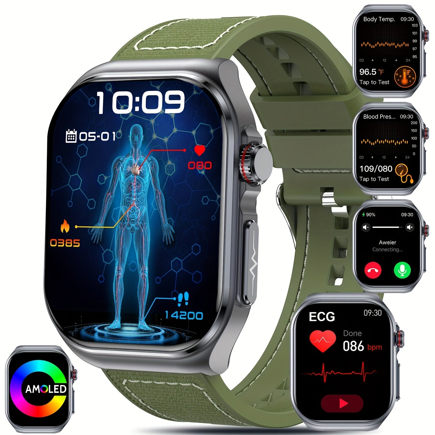 Marsyu Smartwatch AMOLED Display With NFC And 530mAh Battery