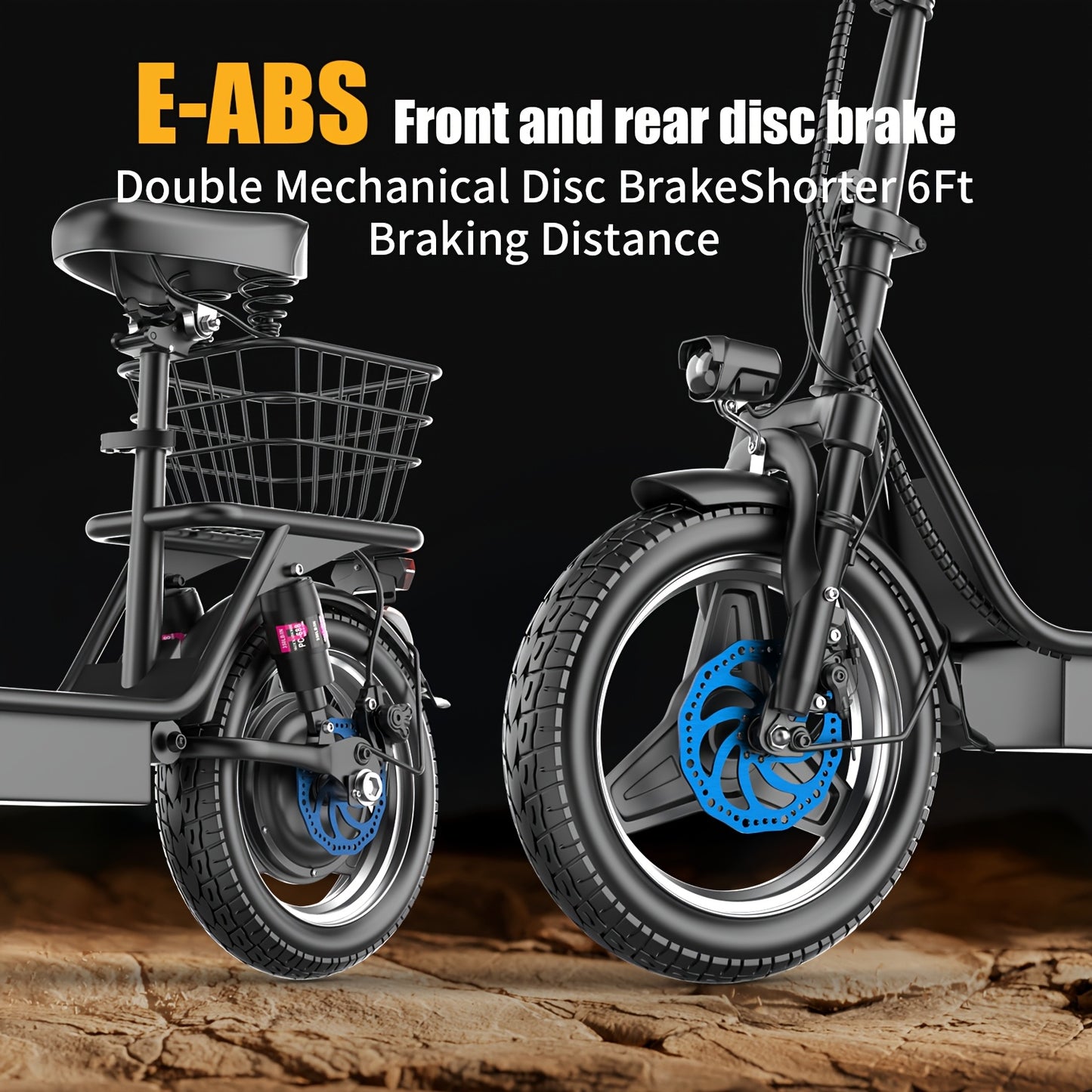 650W High-Power Electric Scooter with Front Basket & Anti-Slip Floor Mats - 48V 13A Motor, 25-Mile Range, 3-Speed Modes, Dual Disc Brakes & Full Suspension - Heavy-Duty Adult E-Scooter Suitable for Commuting, Riding on Any Te