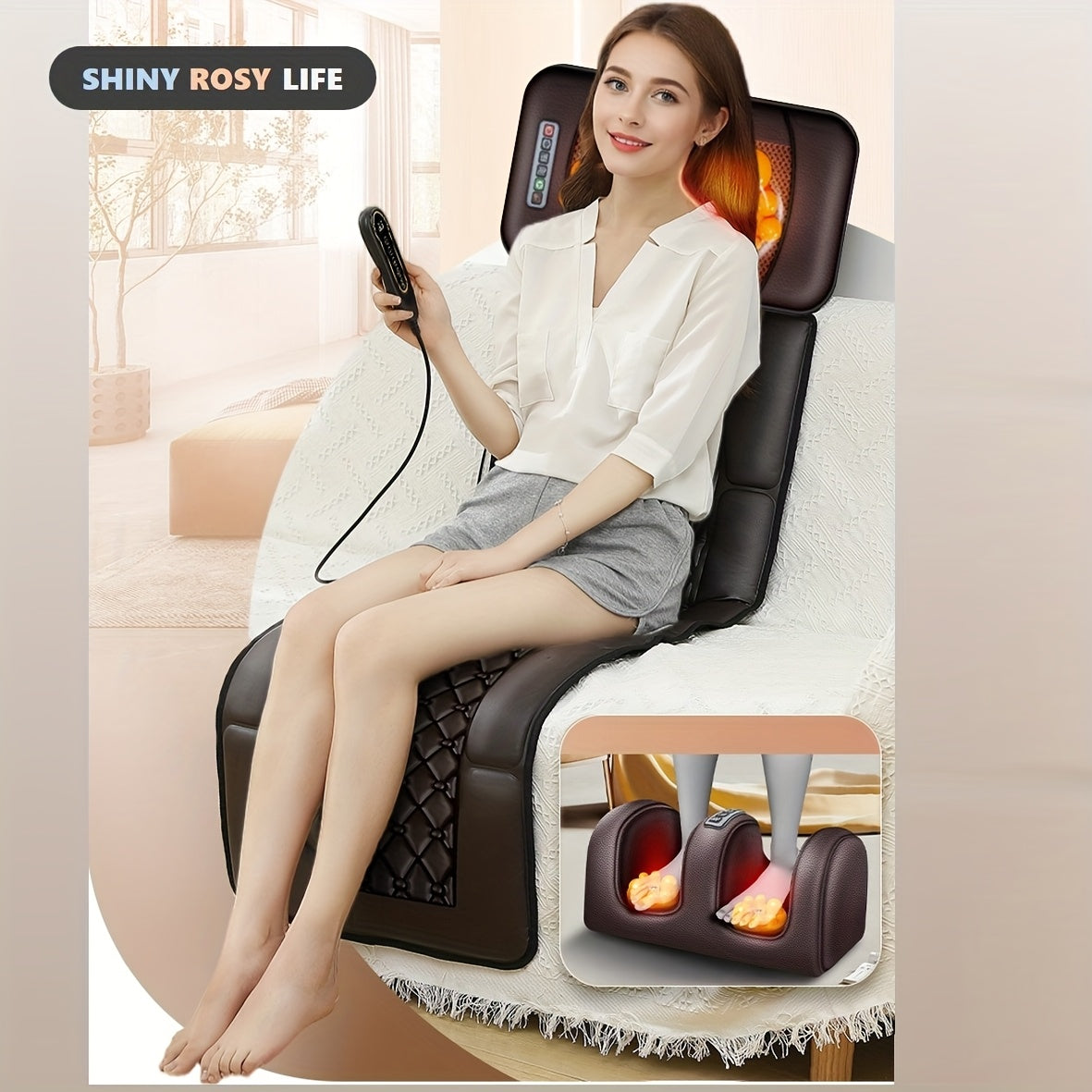 SHINY ROSY Full Body Massage Pad With 10-Zone Wave Vibration