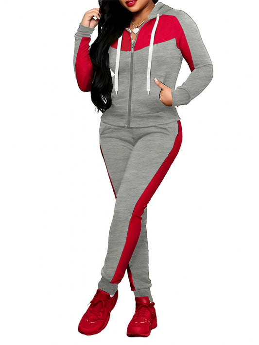 SCACTO Women's Two-Piece Full-Zip Hoodie Set With Shapewear
