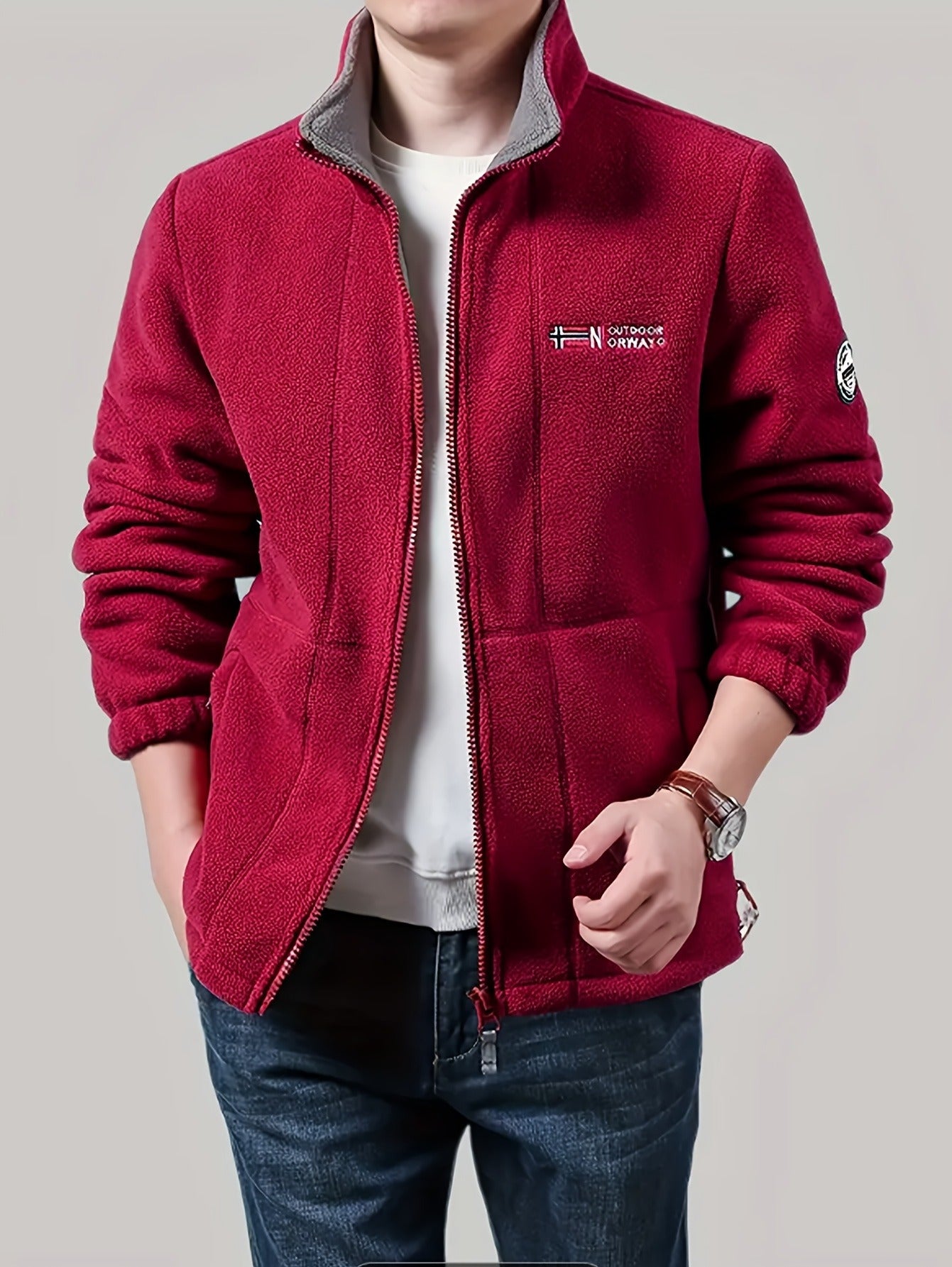 Men's Jacket Fleece-Lined Winter Outerwear For Men