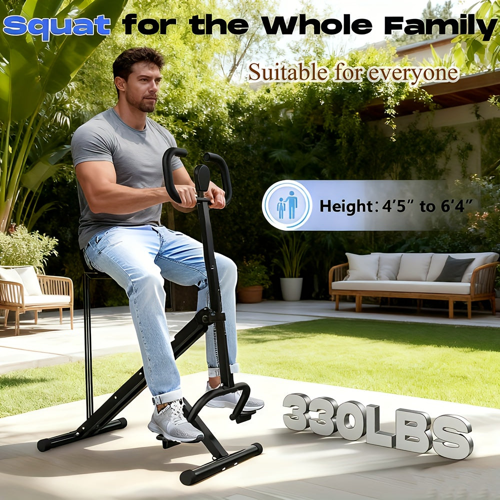 Foldable Squat & Rowing Machine for Women Suitable for Home Gym, Adjustable Resistance Deep Squat Rowing Equipment with System, 330LBS Weight Capacity, Ab/Back/Leg Workout Machine for Core Strength Training, Compact Fitness G
