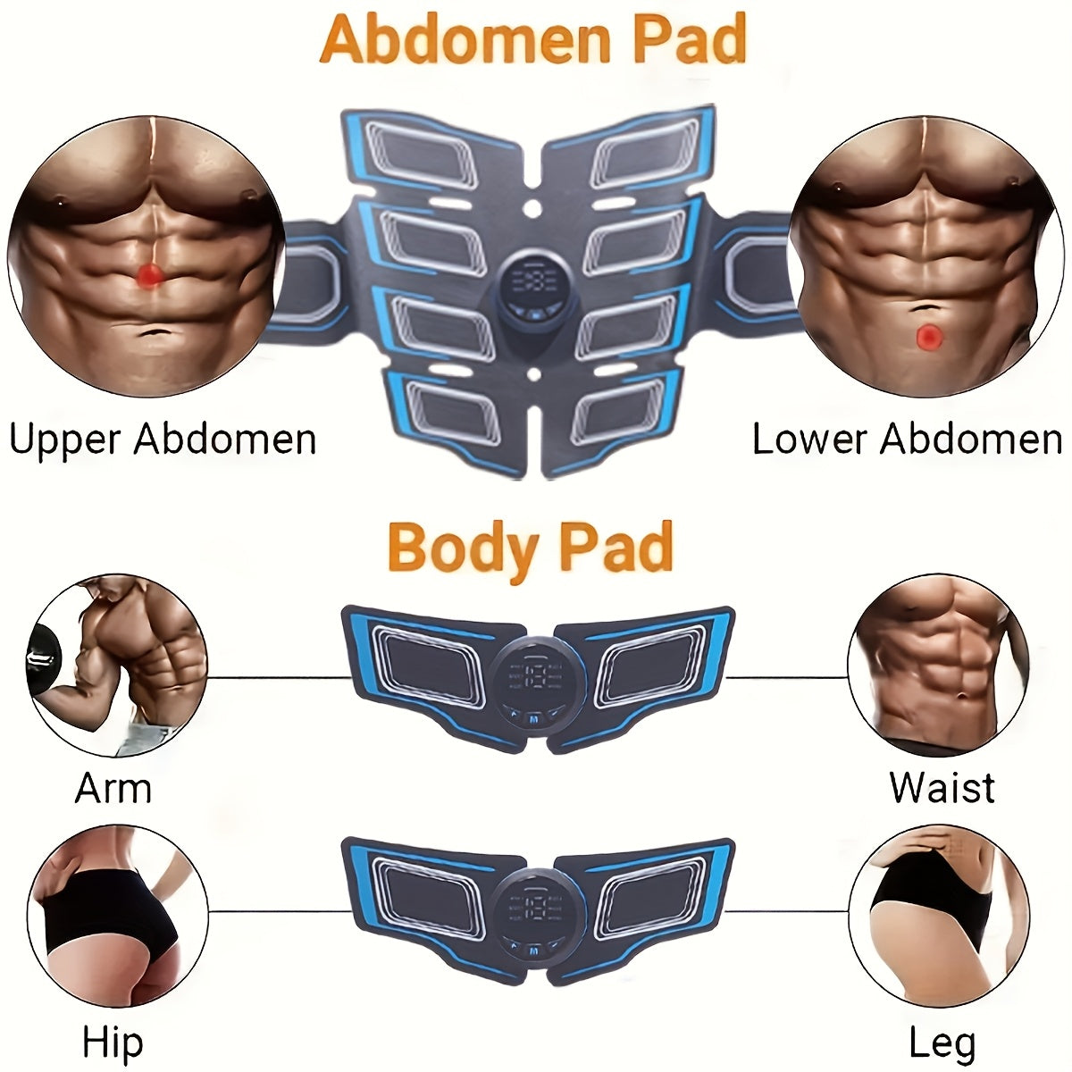 ABS Stimulator, EMS Stimulator, Muscle Training, Rechargeable EMS Fitness Massage Belt -6 Modes, 18 Level Intensity, Muscle Training And Physical Therapy Stimulator, Lithium Battery Power Supply, Can Be Used As A Gift For Men