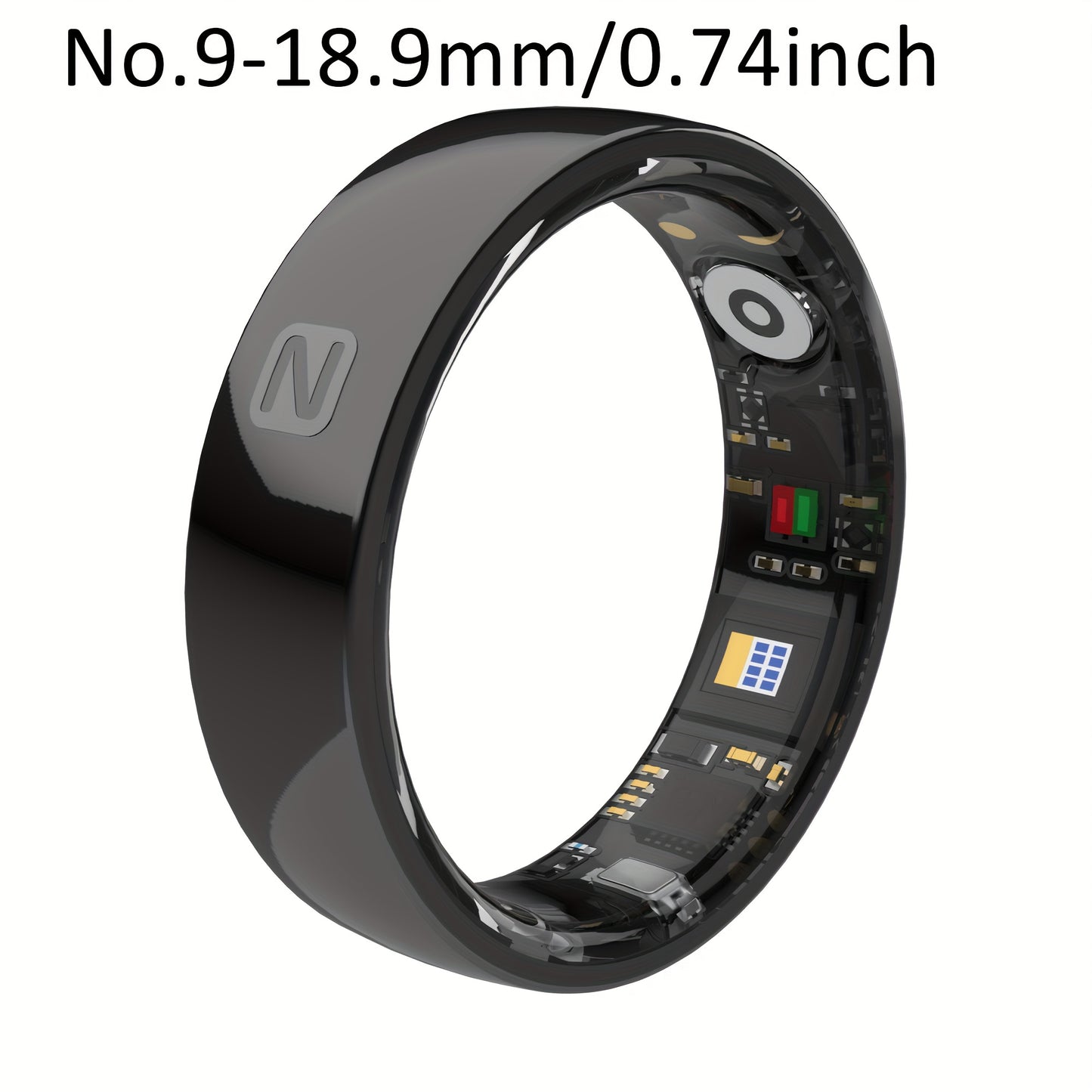 Smart Ring Stainless Steel Fitness Tracker With Crystal Case