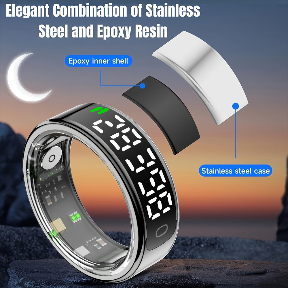 FERTO Smart Ring With Display And Touch Screen Fitness Tracker