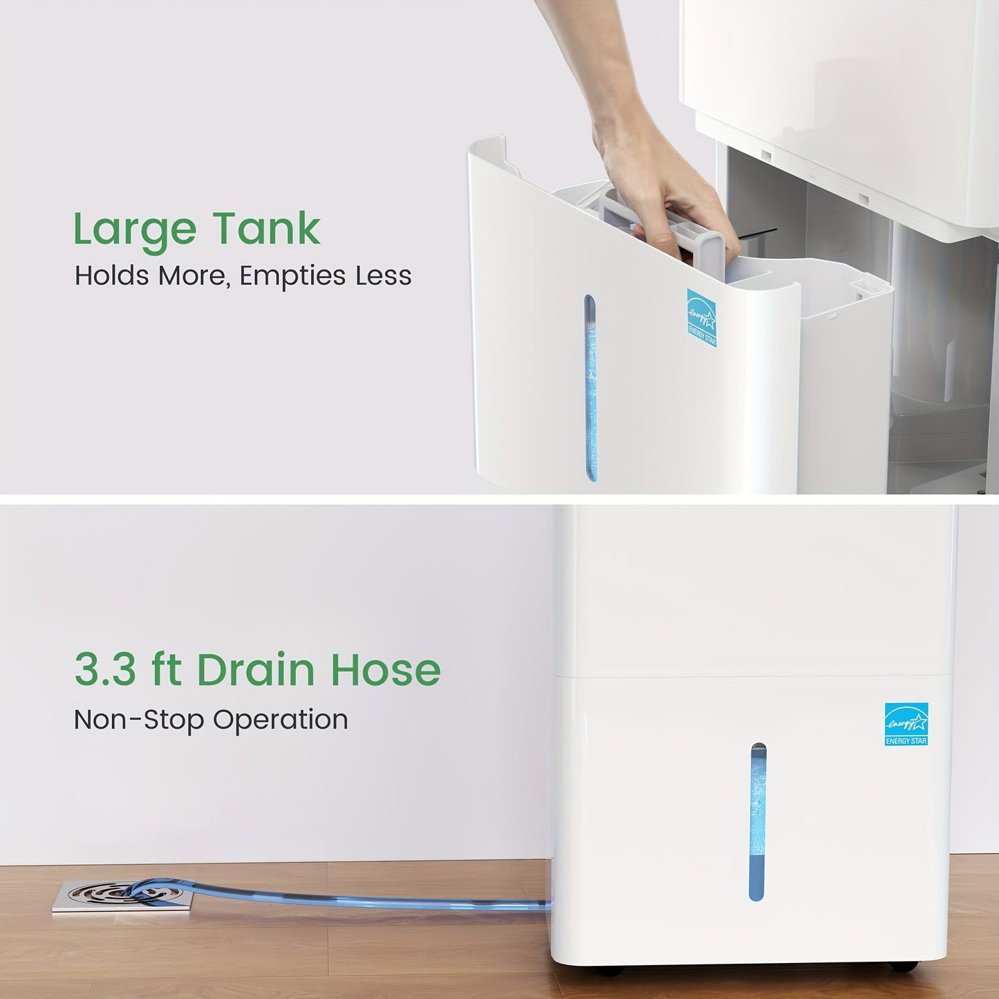 80/120/150 Pints Basement Dehumidifier with Drain Hose, for Room Space Up to 7000 Sq.Ft.