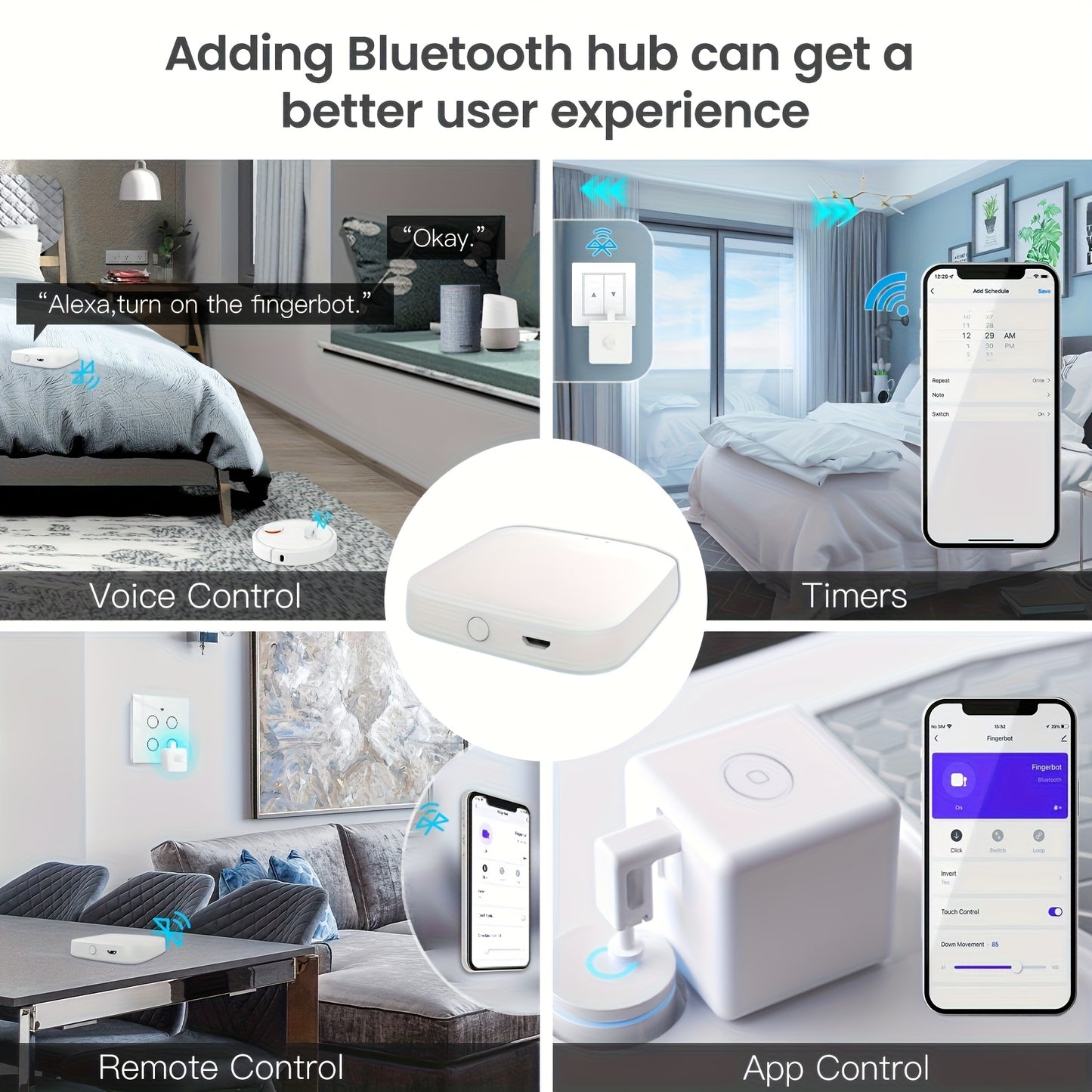 MOES Fingerbot Wireless Touch Button Two-Pack Alexa and Google Home