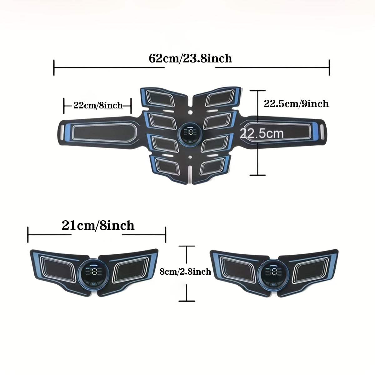 EMS Fitness Massage Belt with Muscle Stimulator - Rechargeable EMS Physiotherapy Device, 6 Modes & 18 Intensity Levels, Full-Body Workout Suitable for Gym, &, EMS Training Gift for Men &