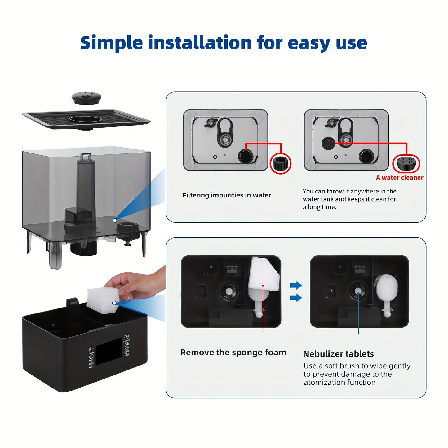 Humidifier: 1.85Gal/7L Humidifiers for Home, Humidifiers for Bedroom / Baby / Plants/Office, Luxury Large-Capacity Aroma System for Whole-Home Fragrance. Humidity Control Display Diffuser: Top-Fill, 360° Nozzle & Dual Mist,