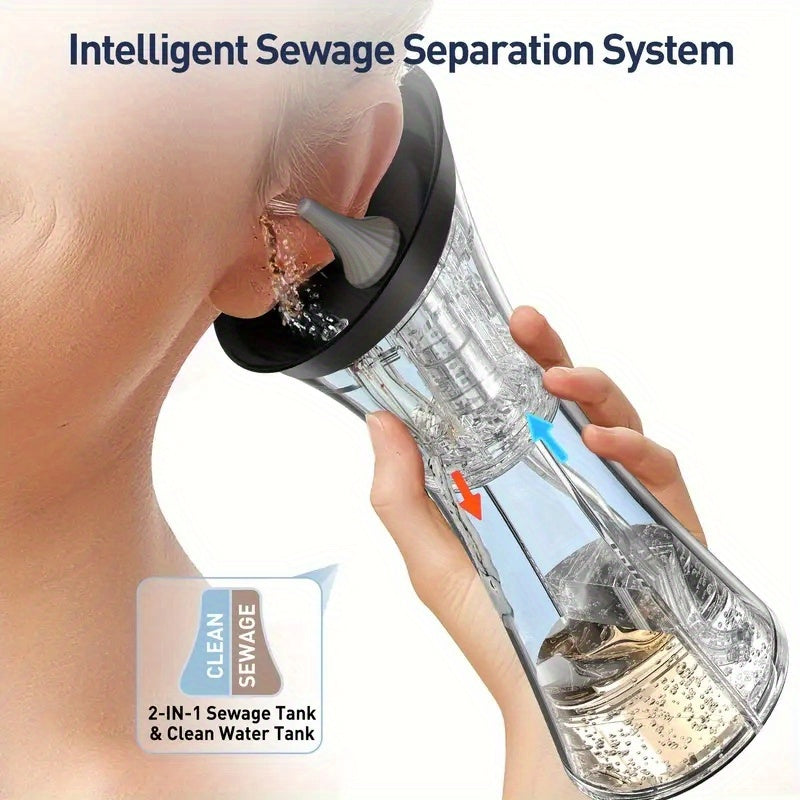 Electric Ear Wax Removal System Pro - -Grade Hydraulic Ear Cleaner Kit with 3-Speed Settings, USB- (Rechargeable), Water Temp Sensor & Visual Waste Tank | for home Ear Hygiene Care, Dry/Dirty Storage System