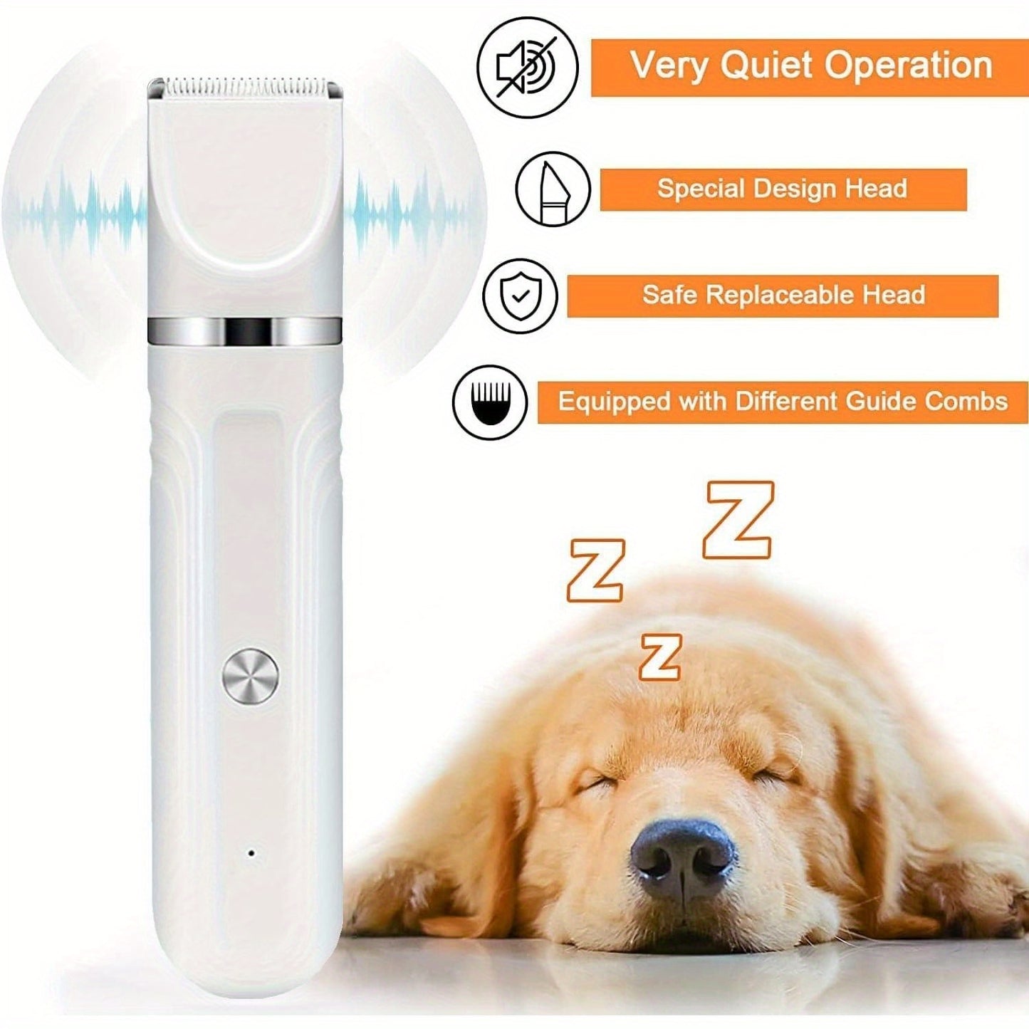 Dog Hair Clipper Set Low Noise USB Rechargeable Pet Grooming