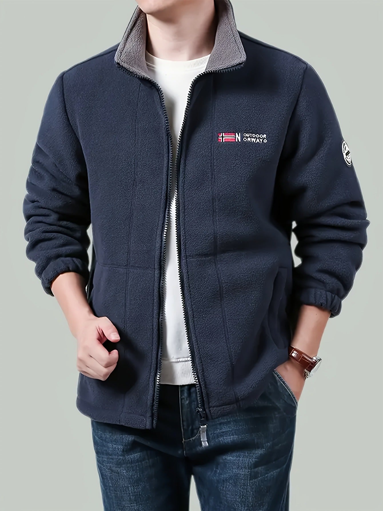 Men's Jacket Fleece-Lined Winter Outerwear For Men