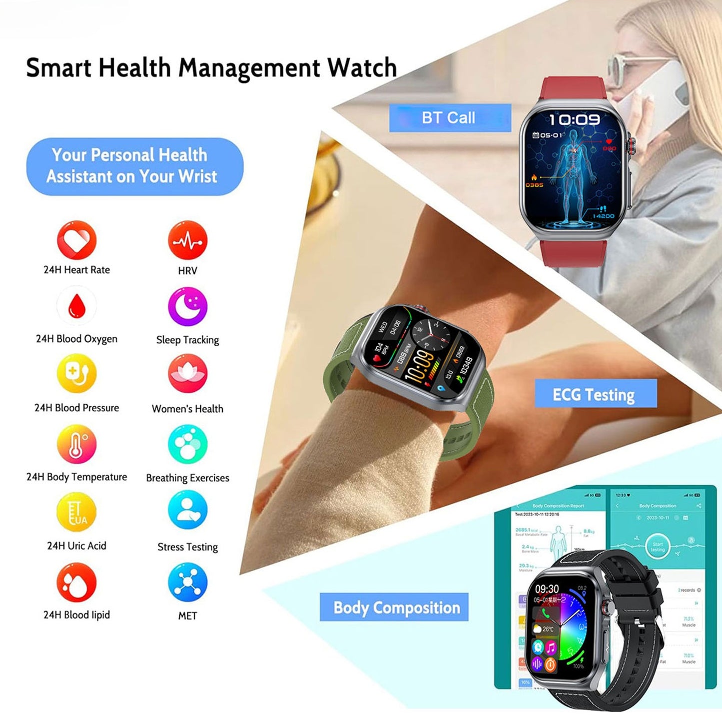 Smartwatch YYKY AMOLED Display, 530mAh Battery, NFC, Multi-Sport
