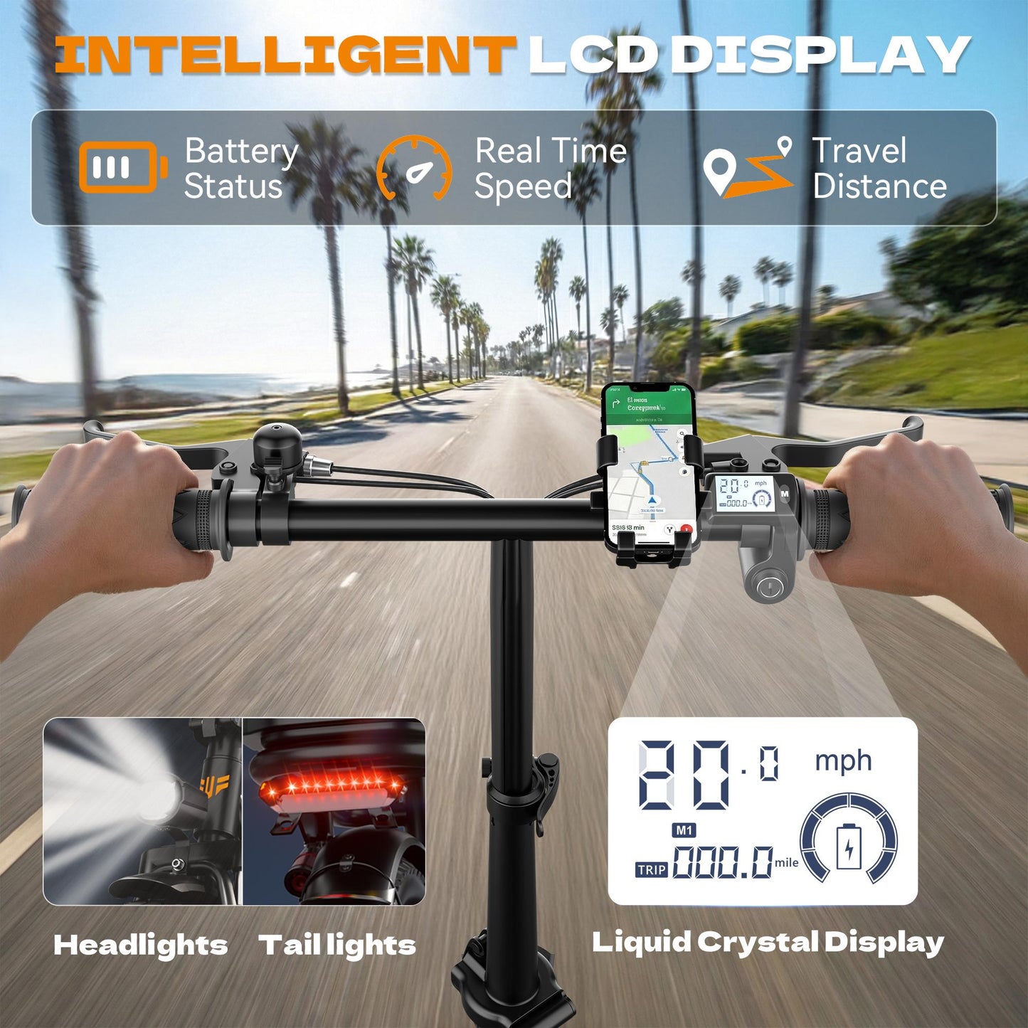 Hisent Adult Folding Electric Bike | 500W Rated, 740W Brushless Motor, 48V 6Ah/10Ah/15Ah/17.5Ah Lithium Battery, 8-32 Miles Range, 14 High-quality Tires, Alloy Steel Frame, LCD Display, Front and Rear