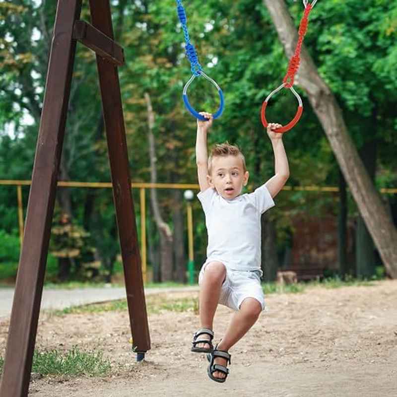Kids Garden Ninja Gymnastic Rings | Colorful Design, Trapeze Swing Function, Rubber Material, Suitable for Home Use