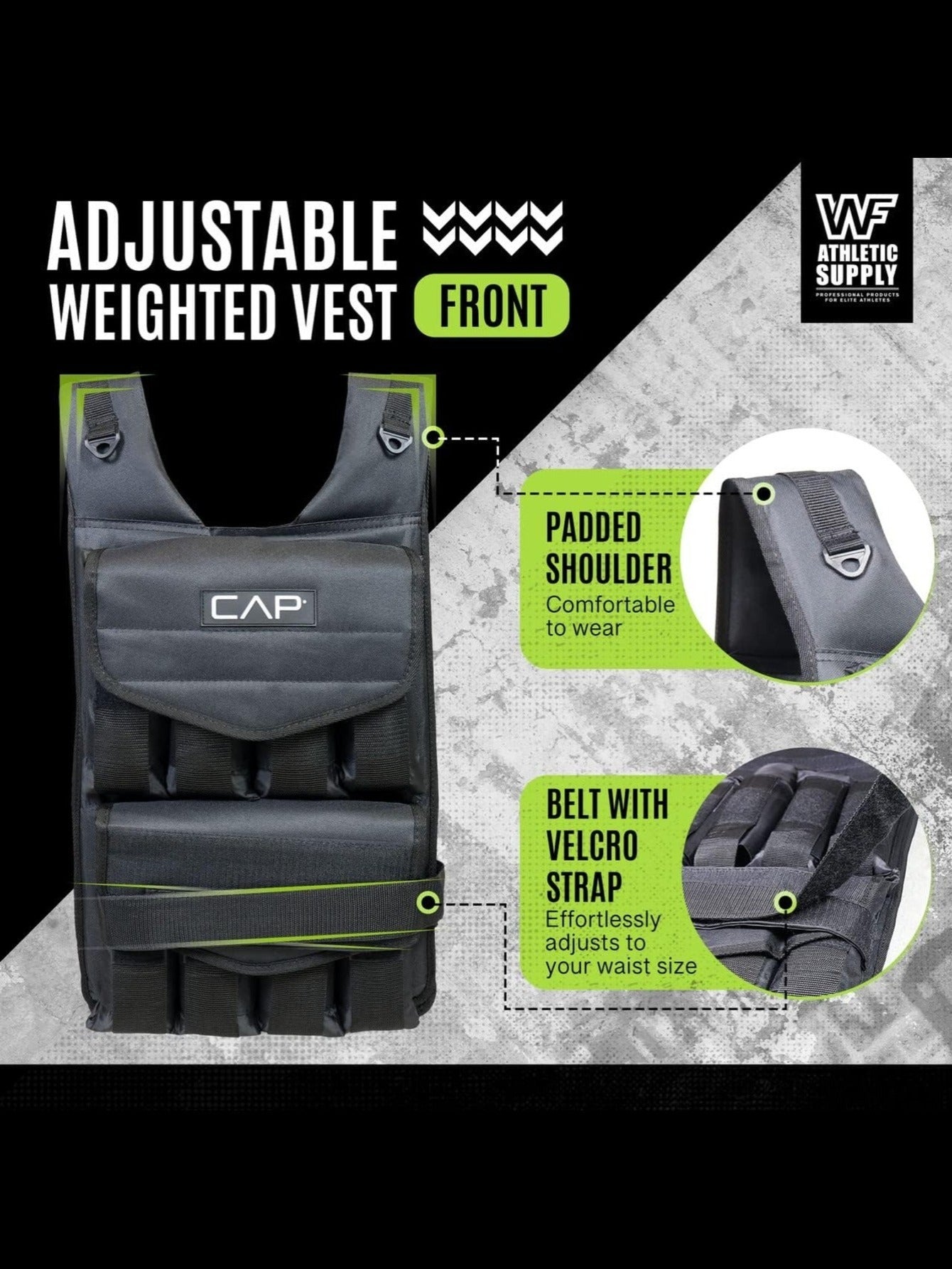 CAPHAUS Weighted Vest For Strength Training Adjustable 50 Lb