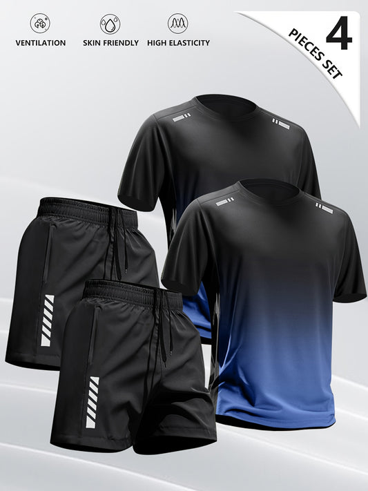 Men's Athletic Compression Set Quick-Dry 4-Piece Gym Wear