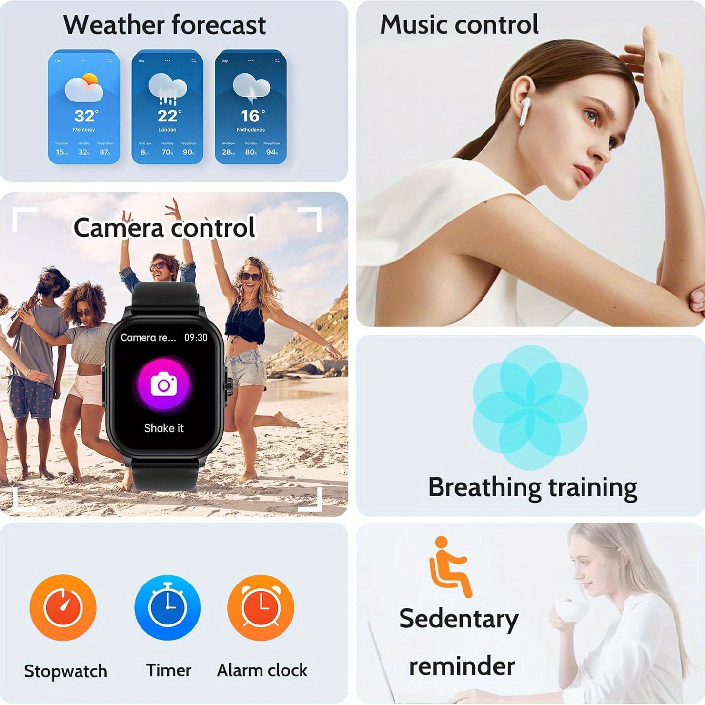 Marsyu Smartwatch Magnetic Charging For Android And iOS