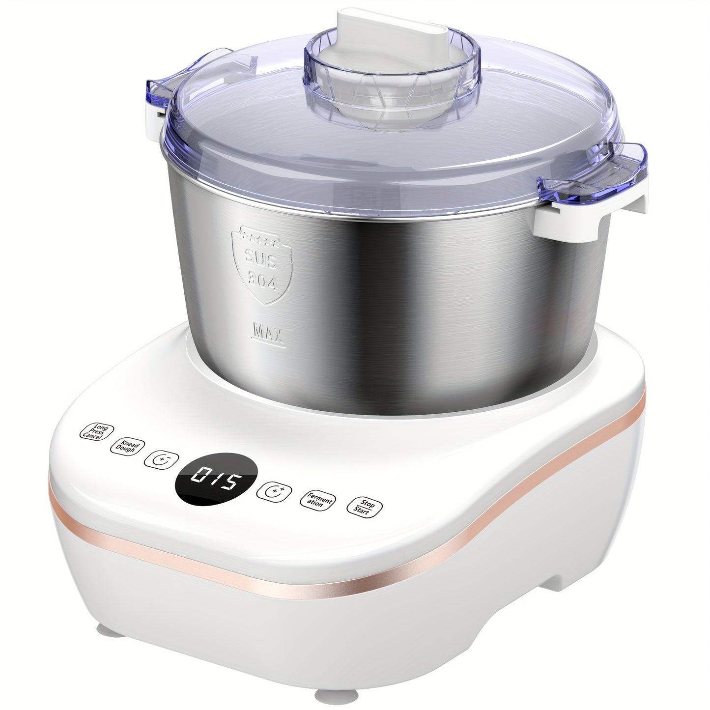 Electric Dough Maker, Portable Lightweight Electric Kitchen Mixer, 304 Stainless Steel Bowl, 5.2 Quarts, with Ferment Function for Pizza, Bread, Toast, Pasta, and Cookies, for Daily Use